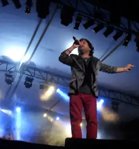 Kailash Kher performing on stage
