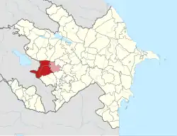 A map showing Kalbajar District's location