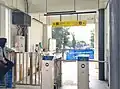 Faregates to exit the arrival platform