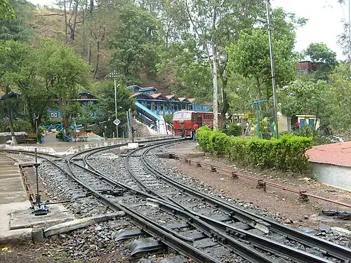 Approaching train in Barog railway station