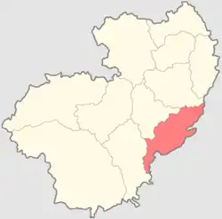 Likhvinsky District on the map of Kaluga Governorate
