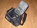 Camera bag with contrasting padded and fitted lining