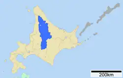 Location of Kamikawa Subprefecture