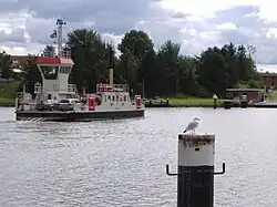 Ferry across the Kiel Canal at Sehestedt