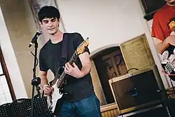 Strang performing in 2017