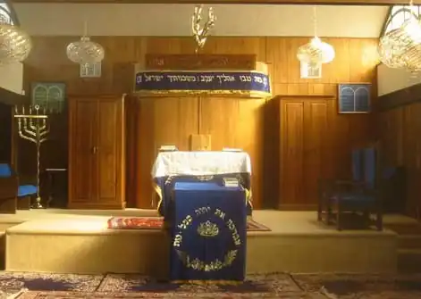 The interior of a Karaite synagogue