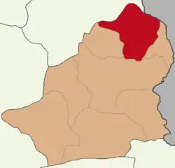 Map showing Arpaçay District in Kars Province