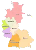 Map of the eight third-tier Oberligen (1978-1991)