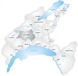 Location of Cossonay District
