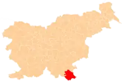 The location of the Municipality of Črnomelj
