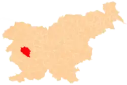 The location of the Municipality of Idrija