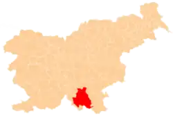 The location of the Municipality of Kočevje
