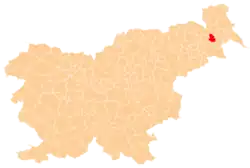Location of the Municipality of Križevci in Slovenia