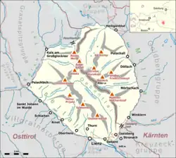 Map showing the location of the stream in the Schober Group