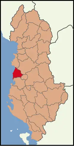 Location of Kavajë District