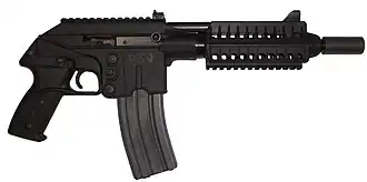 PLR-16 5.56×45mm with compact forend and Levang linear recoil compensator