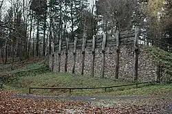 Recoonstructed Celtic fortification wall at the hillfort[1]