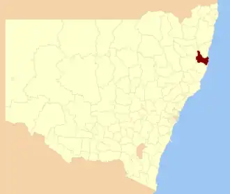 Location in New South Wales
