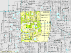 U.S. Census Bureau map of Kendale Lakes showing boundaries