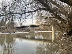 The eponymous Kent Bridge seen from the banks of the Thames River