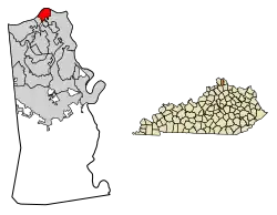 Location of Ludlow in Kenton County, Kentucky.