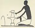 Creation of a vessel on a hand-operated potter's wheel