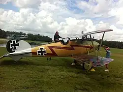 Kermit Weeks boards the museum's Albatros D.Va for its first flight