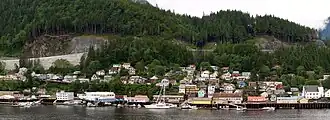 View of the shoreline at Ketchikan, Alaska