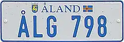 Åland vehicle registration plate with ÅL prefix