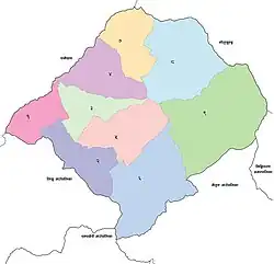 Ward-level map of Khijidemba Rural Municipality, Nepal