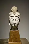 Granite head of bodhisattva. Unified Silla dynasty, South Korea.
