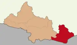 Map showing Elbeyli District in Kilis Province