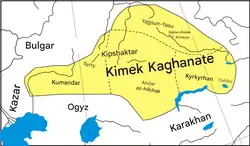 Location of Kimek confederation