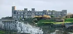 Kingsgate Castle, showing long building of current flats.
