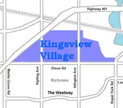 Location of Kingsview Village