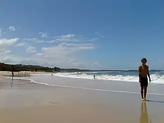 Kioloa beach as viewed from the southern point