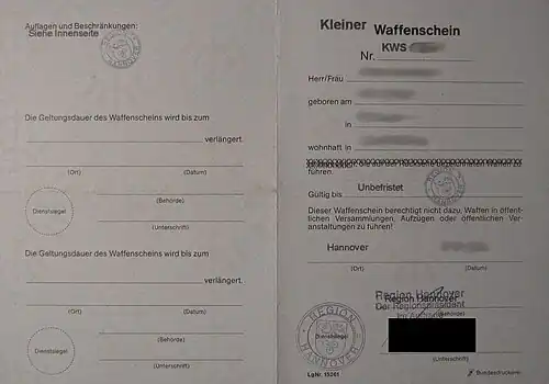 A German firearms license