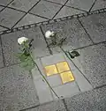 Stolpersteine in front of Blumenthalstrasse 23 in remembrance of Siegmund, Helene und Walter Klein[104]