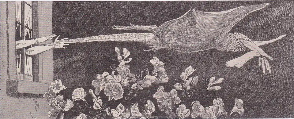 Abduction from the series Paraphrase on the Finding of a Glove Opus VI, no. 9 (1881), etching, 9, 11,4 x 26,1 cm, Albertina, Vienna