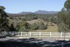 Looking across Kobble Creek towards Mount Samson