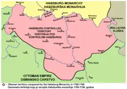 Habsburg-controlled territory in 1789–90