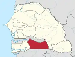 Location of Kolda in Senegal
