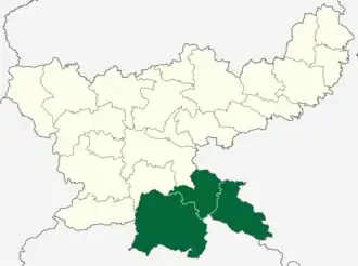 Location of Kolhan Division in Jharkhand