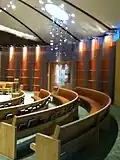 Kol Shofar's sanctuary facing the Ark and Ner Tamid