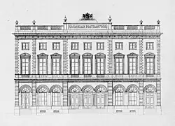 Cornelis Outshoorn (1812-1875) and Frederik Willem Conrad (1800-1870): Architect's drawing from 1854 of the older Royal Post Office at Nieuwezijds Voorburgwal 192, which was taken down in 1897.