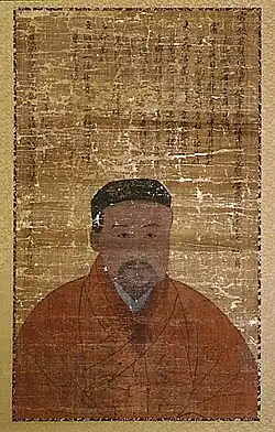 Portrait of the Confucian scholar, An Hyang, stored at Sosu Seowon