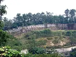 Fortress wall of Seoul on the mountain