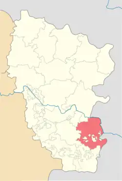 Location of Krasnodon Raion