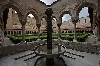 Lavabo in the Cloister of the Monreale Cathedral (Italy)