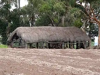 A thatched roof barn in 2006 at Krondorf, South Australia